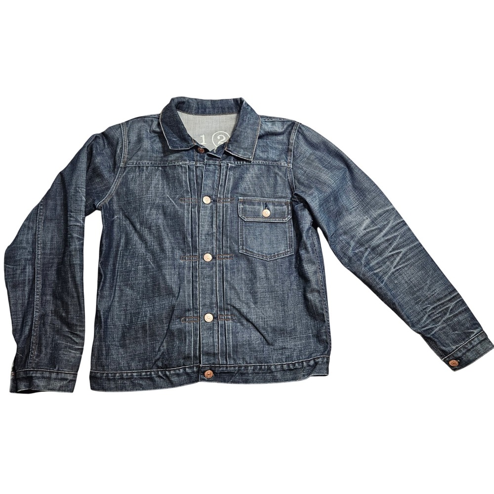Earnest Sewn Vintage Denim Jacket 2 Blue Dark Wash Cinch Back Made in USA